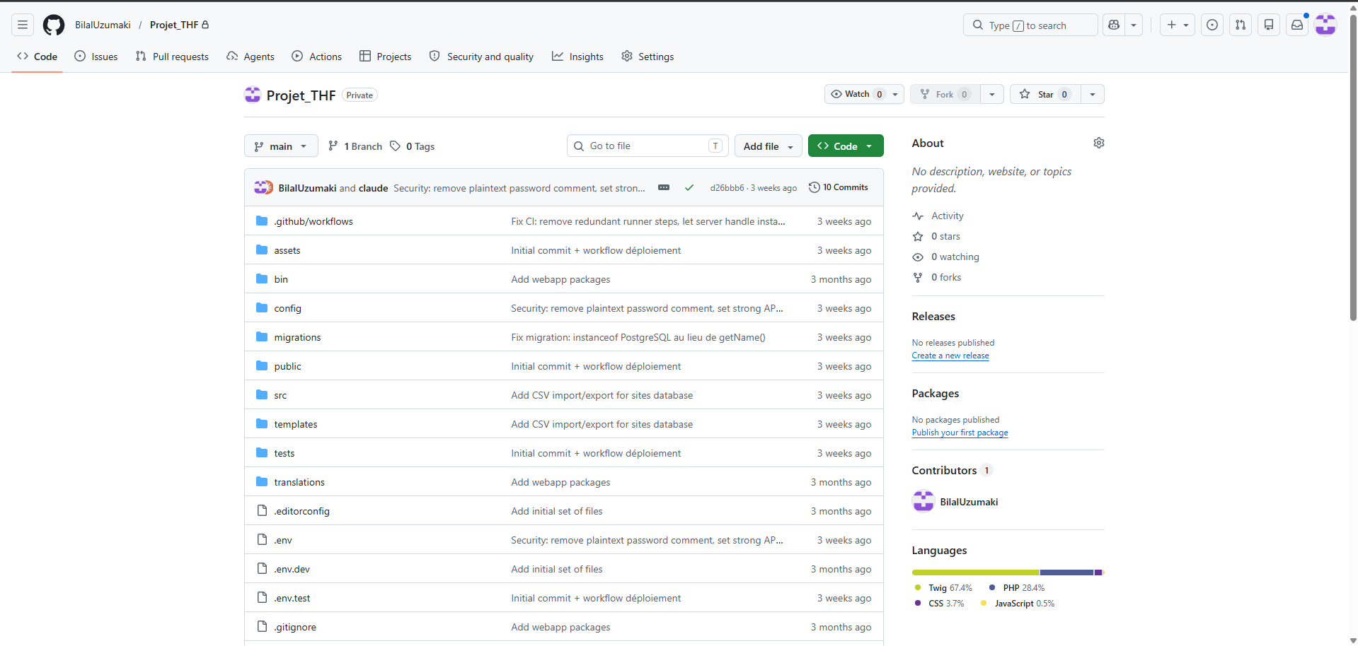 Dépôt GitHub du projet
